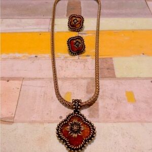 N239 Beautiful MXM antique Demi parure copper tone set- In excellent condition